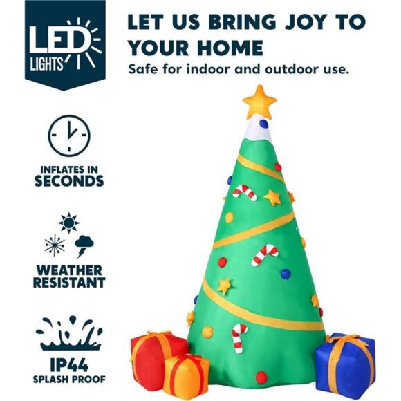 8 FT Christmas Inflatable Tree Decoration, Lighted Giant Christmas - Picture 4 of 8